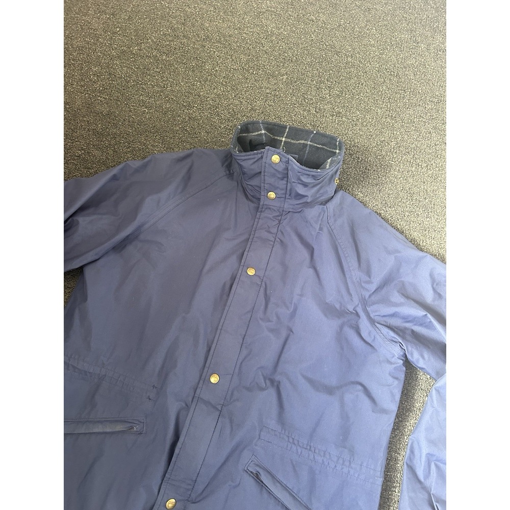 Vintage Woolrich Teton‎ Wool Flannel Lined Goretex Jacket Blue Mens Large Hiking